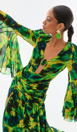 PRINTED CHIFFON MAXI DRESS styleofcb