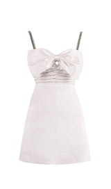 CRYSTAL SATIN MINI DRESS IN WHITE Dresses styleofcb
