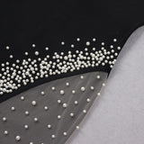 BANDAGE PEARL MESH MINI DRESS IN BLACK styleofcb