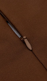 BANDAGE CUT-OUT LACE PATCHWORK EMBELLISHED DRESS COFFEE styleofcb