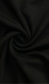 POLYESTER IRON-ON HALTER SLEEVELESS ONE STEP DRESS IN BLACK styleofcb