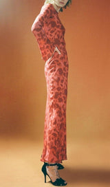 ROSE PRINT FLARE MAXI DRESS IN RED DRESS STYLE OF CB