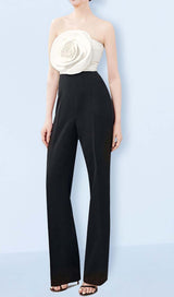 3D FLOWER STITCHING JUMPSUIT IN BLACK DRESS STYLE OF CB