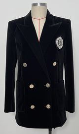 DOUBLE BREASTED BLAZER IN BLACK DRESS STYLE OF CB