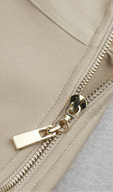 BANDAGE SLIM SPLICE TWO PIECE WRAP DRESS IN APRICOT WHITE styleofcb