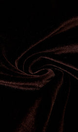 VELVET STRAPPY HOLLOW BACK FISHTAIL DRESS IN COFFEE styleofcb