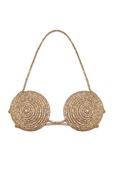 RHINESTONE EMBELLISHED SILK BRA TOP IN GOLD TOPS & SKIRTS styleofcb