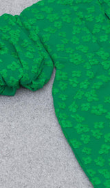 JACQUARD BODYCON MINI DRESS IN GREEN Dresses styleofcb