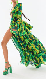PRINTED CHIFFON MAXI DRESS styleofcb