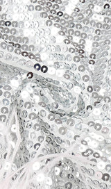 STRAP SILVER SEQUIN FEATHER MINI DRESS Dresses styleofcb