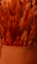 SLEEVELESS BACKLESS FEATHER-DECORATED SLIM MIDI DRESS styleofcb