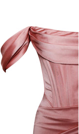WILEY BLUSH PINK SATIN OFF SHOULDER CORSET DRESS Dresses styleofcb