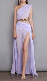 SPLIT MAXI DRESS IN LAVENDER styleofcb