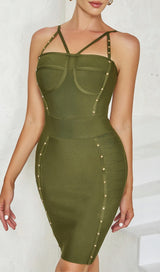BODYCON MINI DRESS IN ARMYGREEN styleofcb