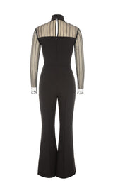 MESH STITCHED CROSS-TIE JUMPSUIT IN BLACK styleofcb
