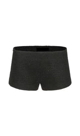 BOW-EMBELLISHED RHINESTONE MINI DRESS IN BLACK DRESS STYLE OF CB