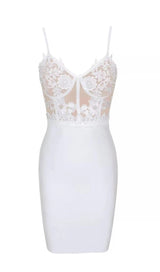 BANDAGE LACE STRAPPY MINI DRESS IN WHITE styleofcb