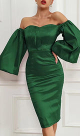 STRAPLESS LONG SLEEVE IN GREEN Dresses styleofcb