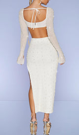 PEARL LONE SLEEVE MAXI DRESS IN WHITE Dresses styleofcb