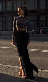 CRYSTAL CROP TOP IN BLACK styleofcb