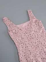 PINK FEATHER SEQUIN DRESS styleofcb