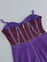MESH CORSET MINI DRESS IN PURPLE styleofcb