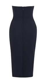 STRAPLESS MIDI DRESS IN BLUE Dresses styleofcb