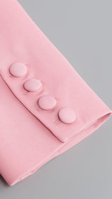 LONG SLEEVES V NECK MINI DRESS IN PINK styleofcb