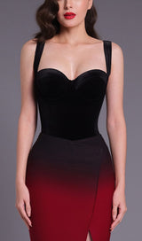 SUSPENDER SLIM-FIT DRESS IN GRADIENT styleofcb