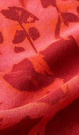 ROSE PRINT FLARE MAXI DRESS IN RED DRESS STYLE OF CB