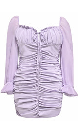 PLUS SIZE RUCHED MINI DRESS IN PURPLE Dresses styleofcb