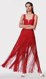 TASSEL MAXI DRESS IN RED Dresses styleofcb