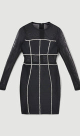 BANDAGE CUT OUT MESH KNITTED MINI DRESS styleofcb
