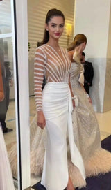 DIAMOND PERSPECTIVE IRREGULAR HEMLINE DRESS IN WHITE styleofcb