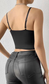 EMBROIDERED FLOWERS CORSET TOP IN BLACK styleofcb