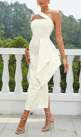 LEAF EMBROIDERY MIDI DRESS IN WHITE styleofcb