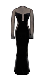 LONG SLEEVES LACE MAXI DRESS styleofcb XS BLACK