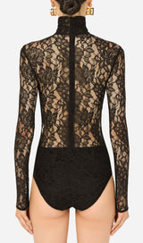 LACE LONG SLEEVE MINI DRESS IN BLACK Dresses styleofcb