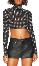 CRYSTAL CROP TOP IN BLACK styleofcb