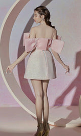 PINK BOWKNOT STRAPLESS MINI DRESS styleofcb