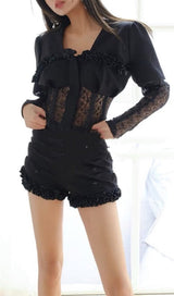 MESH CORSET TWO PIECES SUIT IN BLACK styleofcb