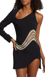 WAVE ONE-SHOULDER MINI DRESS styleofcb
