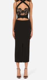 HALTER CUT OUT MIDI DRESS IN BLACK Dresses styleofcb