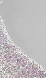 PURPLE ONE SHOULDER SEQUIN FEATHER MINI DRESS Dresses styleofcb