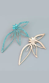 CRYSTAL FLOWER EARRINGS IN BLUE Earrings styleofcb