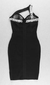 BLACK CRYSTAL STRAPS CROSET DRESS styleofcb