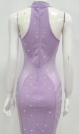 HALTER BODYCON MINI DRESS IN PURPLE Dresses styleofcb