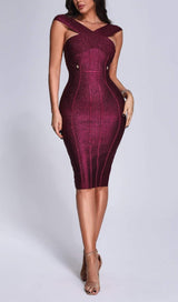 BANDAGE CUT OUT MIDI DRESS IN PINK styleofcb