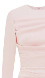 PLEATED SLIM-FIT DRESS IN NUDE PINK styleofcb