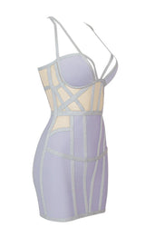 BANDAGE MINI DRESS IN BLUE Dresses styleofcb